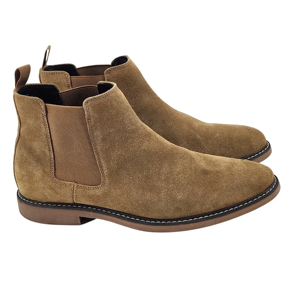 Abound Mens Chelsea Boots 11.5M Tan‎ Suede Water Resistant Ortholite